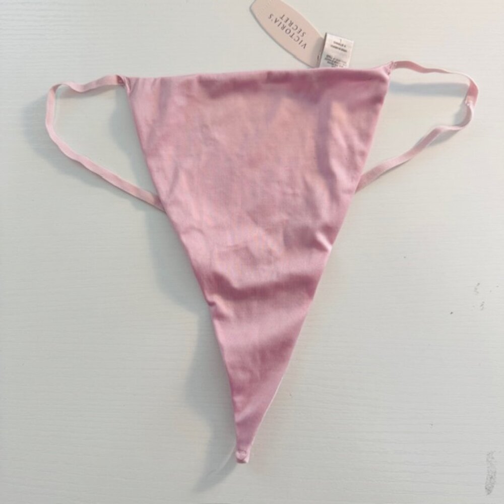 NWT Y2K 2006 Rare Victoria's Secret Satin String Thong Panty Pink, Large
